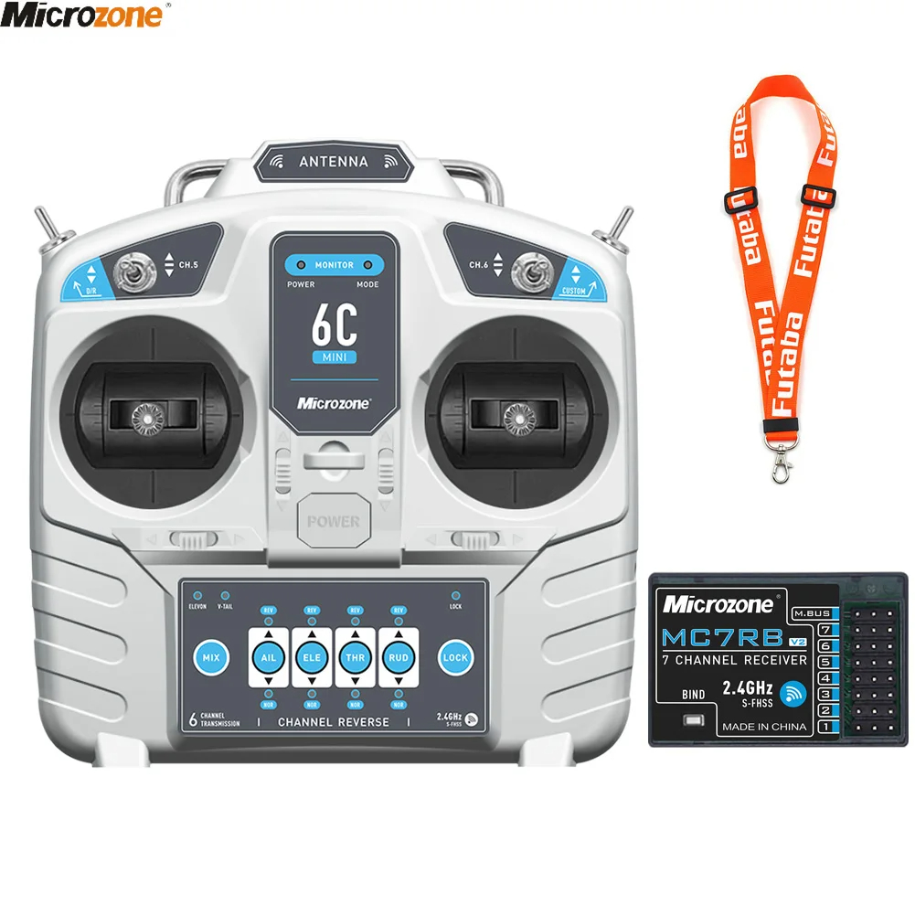 Drone Rc Leading - 受信機付きマイクロゾーンコントローラー送信機,rc飛行機とドローン用の無線システム,マルチローターヘリコプターとボート,mc6c mini v2,2.4g,6ch